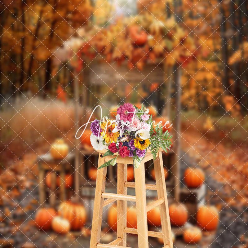 Maple Grove Pumpkins Autumn Thanksgiving Backdrop - Image 3
