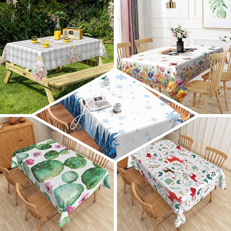 Modern Yellow Knitting Pattern Dining Tablecloth - Image 4