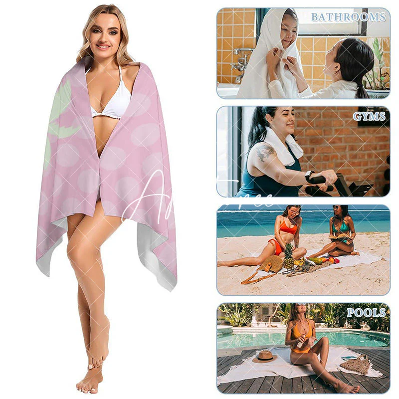 Pink Flamingo Summer Christmas In July Beach Towel - Image 5