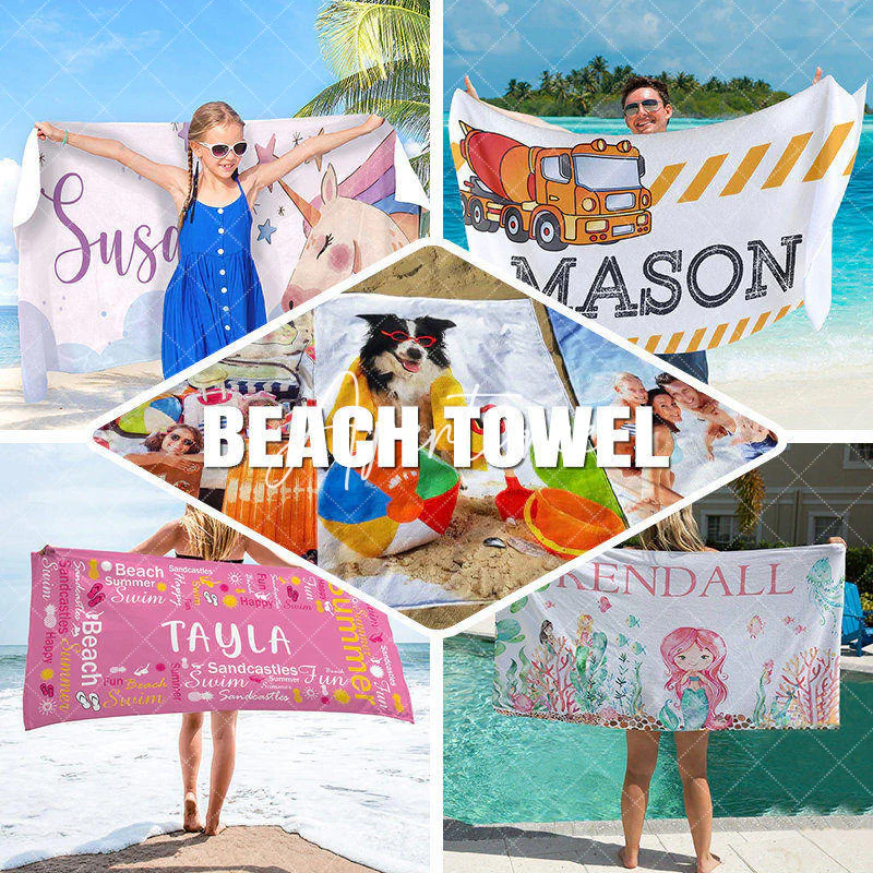 Pink Flamingo Summer Christmas In July Beach Towel - Image 6